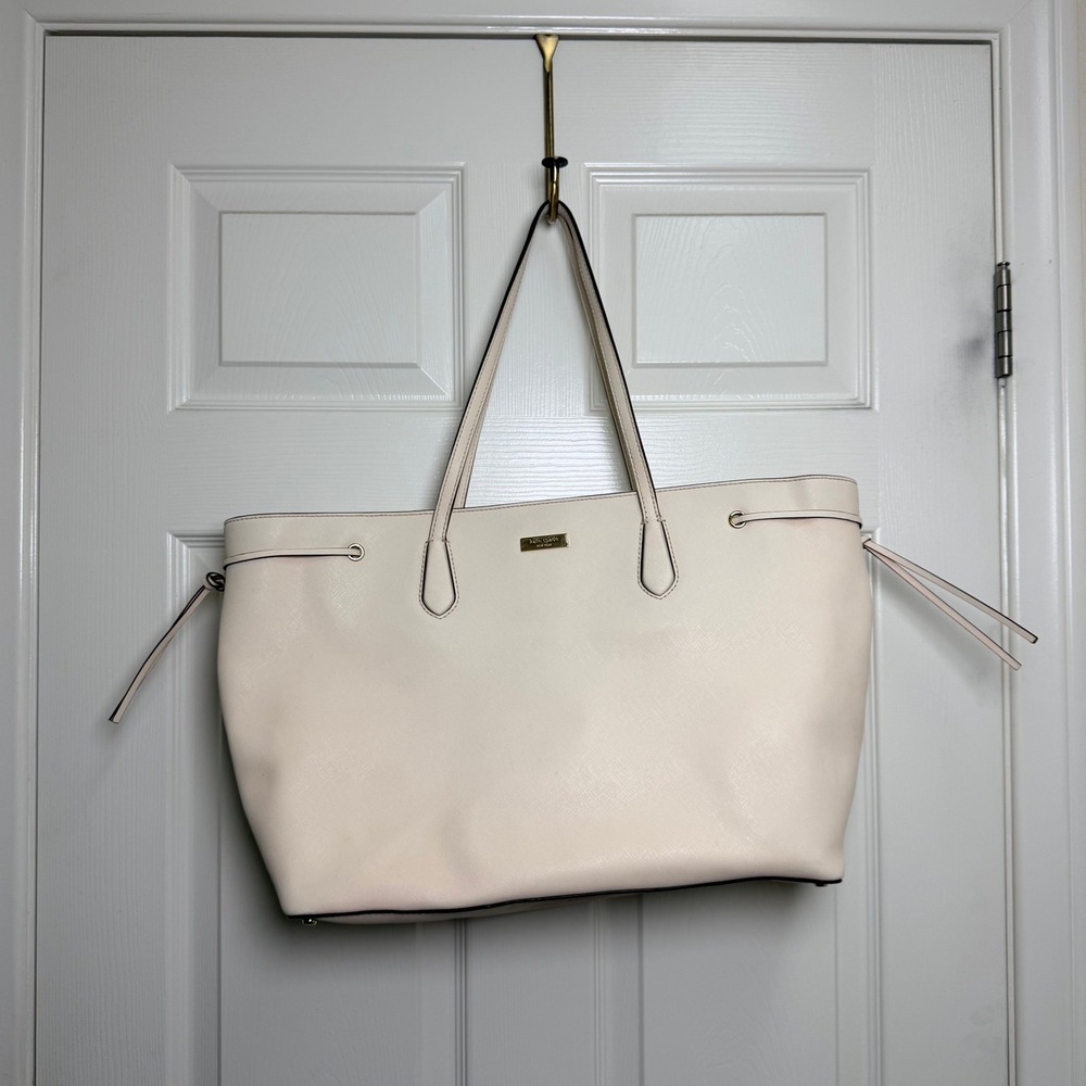 Kate Spade New York Cream Saffiano Leather Tote Bag S338 Large Shoulder Bag